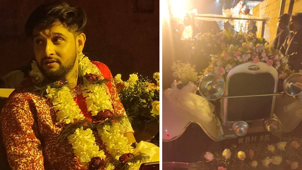 লাল-সাদা কাপড়ে সেজে উঠেছে সদর দরজা। বরের অপেক্ষায় বরণডালা নিয়ে তৈরি কনেপক্ষ। চলল বরণের পর্ব। মস্ত এক হুডখোলা গাড়িতে করে বরকর্তার সঙ্গে বিয়ে করতে এলেন নীল ভট্টাচার্য। পর্দা ও বাস্তব—দুই জীবনের পরিবারই নীলের পাশে রয়েছে তাঁকে সঙ্গ দিয়ে। অভিনেতা অশোক সেনগুপ্ত (‘কৃষ্ণকলি’ সিরিয়ালে নীলের দাদা) নীলের অন্যতম ভরসা। 