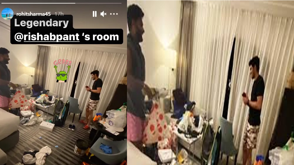 রোহিত শর্মার সঙ্গে খুবই অন্তরঙ্গ পন্থ। এক বার হোটেলে পন্থের ঘরে চূড়ান্ত অগোছালো ছবি শেয়ার করেছিলেন রোহিত। মজা করে ক্যাপশন দেন, ‘কিংবদন্তিসম পন্থের ঘর!’