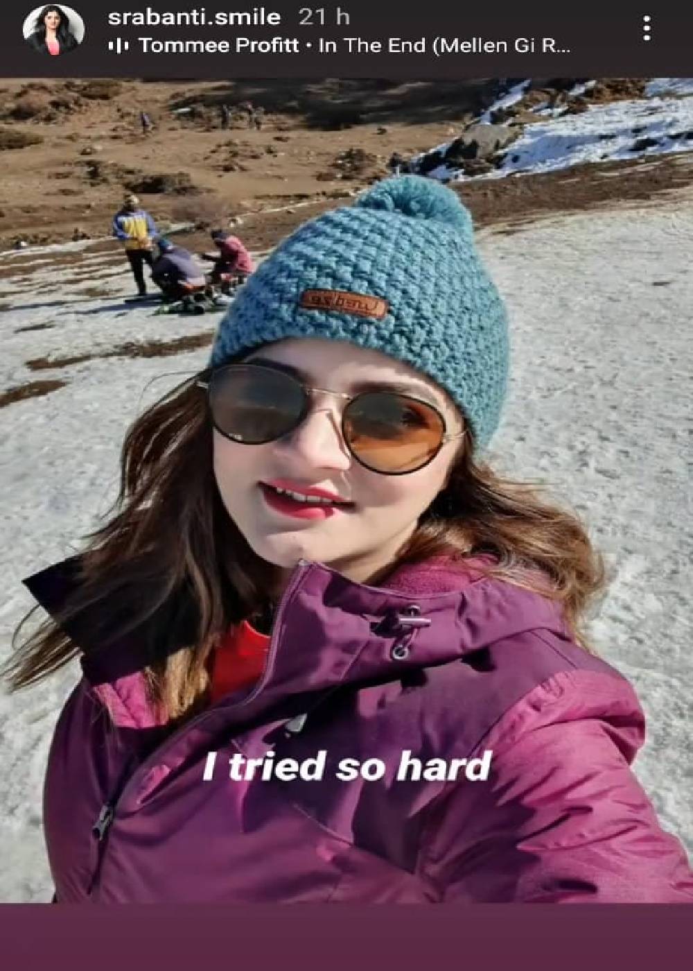 শ্রাবন্তীর ইনস্টাগ্রাম স্টোরি।