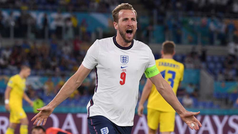 দ্বিতীয় গোলের পর ইংরেজ অধিনায়ক হ্যারি কেন। ছবি - টুইটার। 