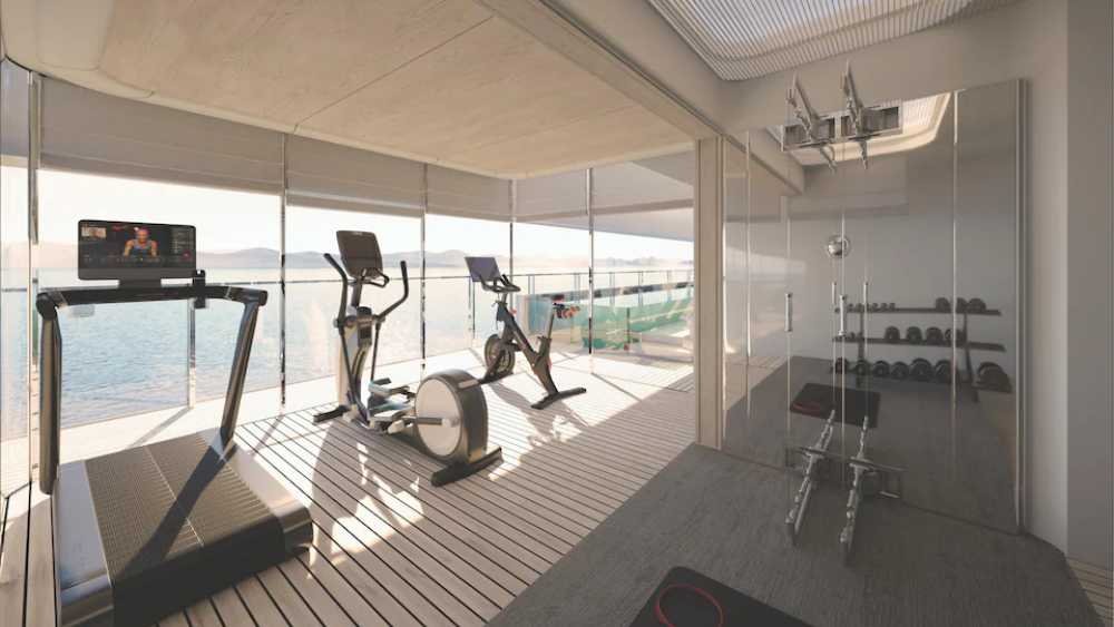 এ ছাড়া সুপারইয়টে থাকবে ছ’রকম রেস্তরাঁ, স্পা, জিম, ক্লাব, গ্রন্থাগার, সিনেমা হল, বাসিন্দাদের প্রাতর্ভ্রমণের জন্য কৃত্রিম সবুজ মাঠ। থাকছে কৃত্রিম পুকুরে মাছ ধরার ব্যবস্থাও।