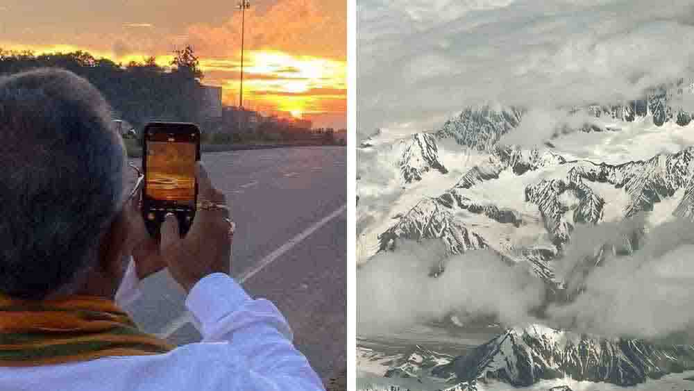 ফ্রেমে সূর্যাস্তের পর তুষারধবল হিমালয়, লেহ থেকে ফটোগ্রাফার দিলীপ পাঠালেন ছবি