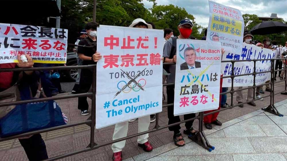 ভাইরাসের দাপটের মধ্যেও অলিম্পিক্স আয়োজন। চলছে জোরদার বিক্ষোভ। ফাইল চিত্র 