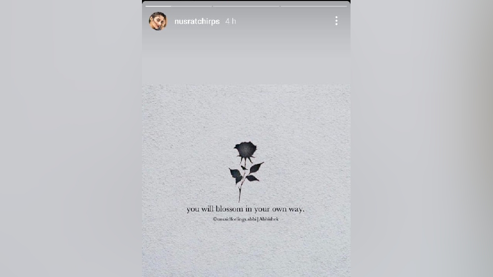 নুসরতের ইনস্টাগ্রাম স্টোরি।