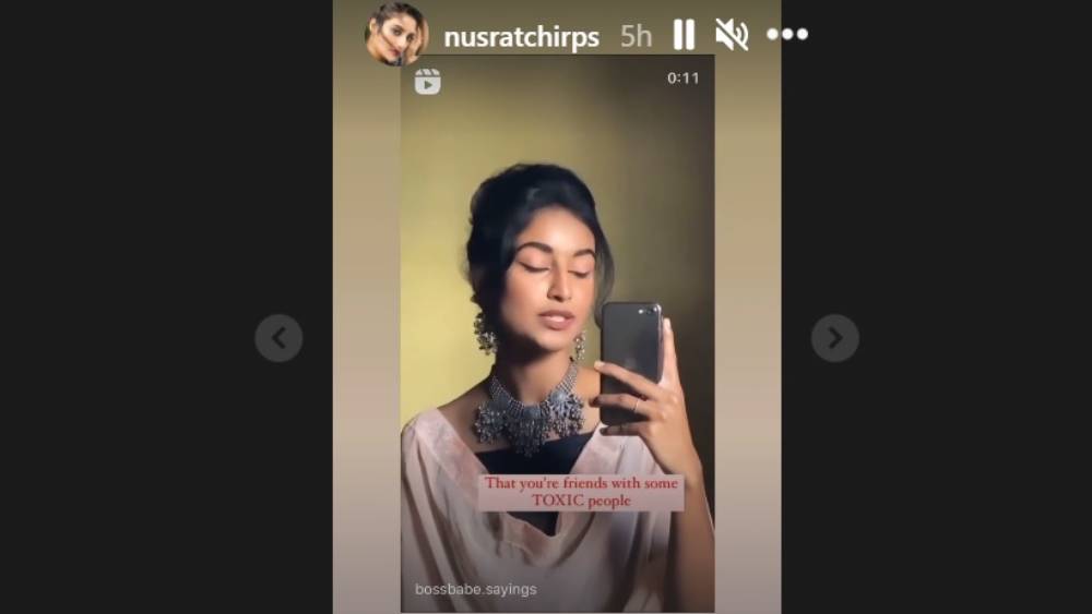 নুসরতের ইনস্টাগ্রাম স্টোরি