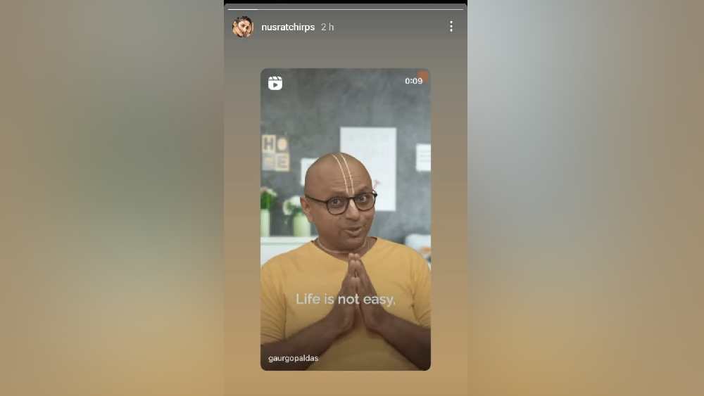 নুসরতের ইনস্টাগ্রাম স্টোরি।