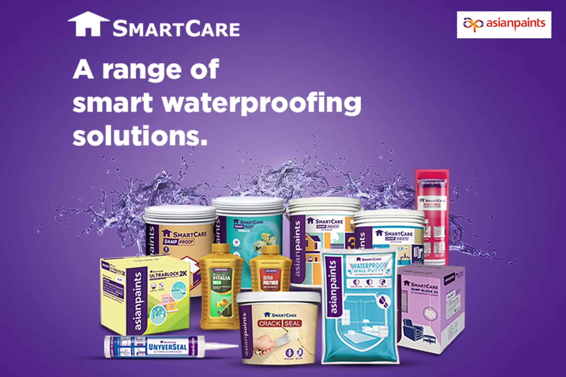এশিয়ান পেইন্টস স্মার্টকেয়ার ওয়াটারপ্রুফ সমাধান