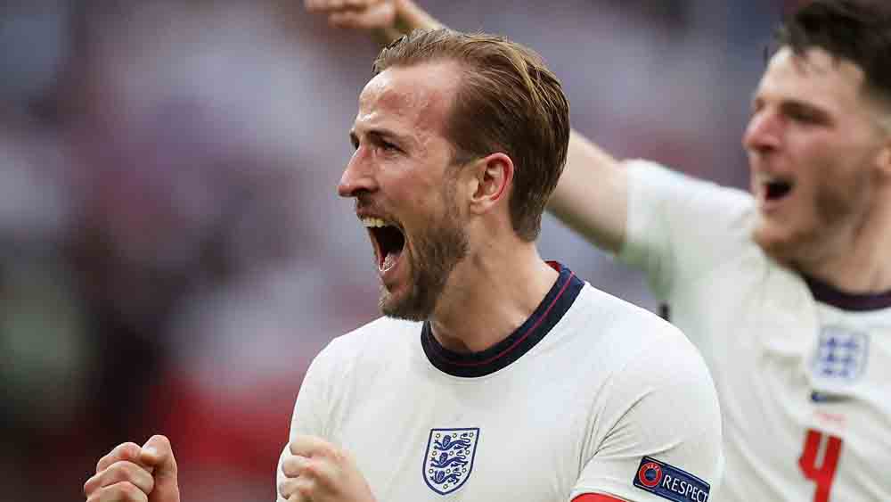 গোলের পর হ্যারি কেন।