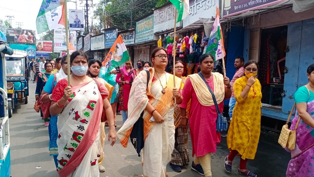 চুঁচুড়াতে তৃণমূলকর্মীদের বিক্ষোভ।