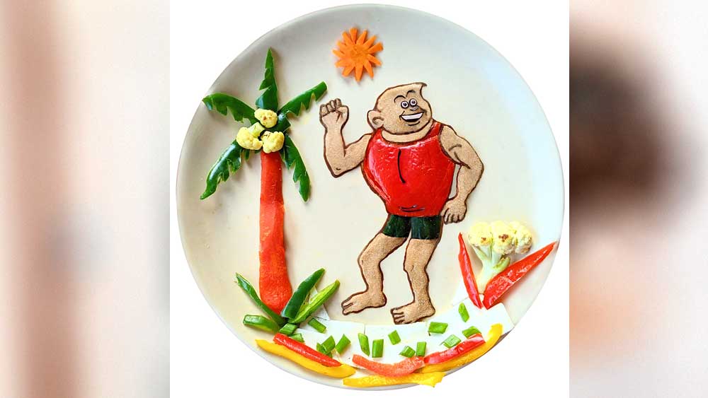 পনির স্যালাডে বাঁটুল।