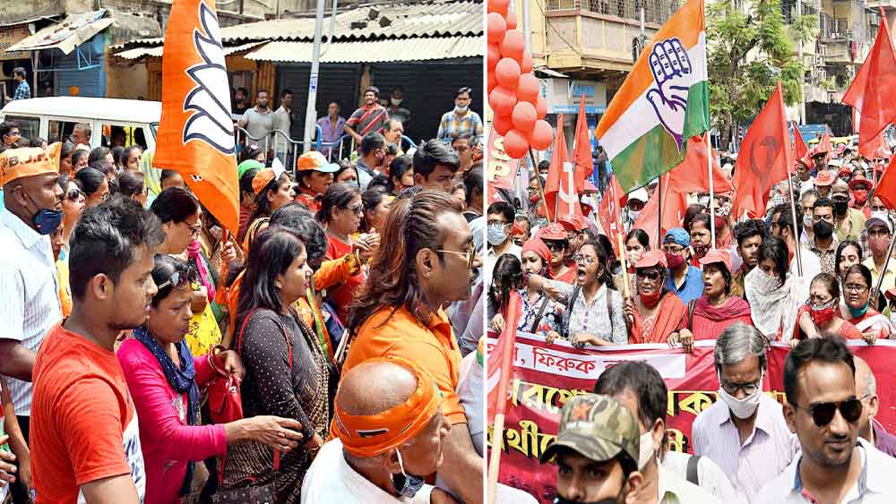 n বিধিভঙ্গ: লাফিয়ে লাফিয়ে ফের বাড়ছে করোনা সংক্রমণ। কিন্তু কোনও রাজনৈতিক দলের কর্মসূচিতেই নিয়ম মানার বালাই নেই। 