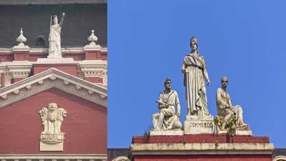 গ্রেকো রোমান স্থাপত্যের সঙ্গে রাইটার্স বিল্ডিংয়ের নির্মাণশৈলিতে মিশে গিয়েছে ফরাসি নবজাগরণের প্রভাবও। ভবনের মাথায় রয়েছে প্রাচীন রোমান সভ্যতার জ্ঞান, যুদ্ধ ও ন্যায়ের দেবী মিনার্ভার মূর্তি। এ ছাড়াও এই ভবনে আছে প্রাচীন গ্রিক সভ্যতার দেবদেবী জিউস, হার্মিস, আছেনা এবং দিমিতার-এর মূর্তি। তাঁরা এখানে দাঁড়িয়ে আছেন যথাক্রমে বিচার, বাণিজ্য, বিজ্ঞান এবং কৃষির উন্মেষের প্রতীক হয়ে।