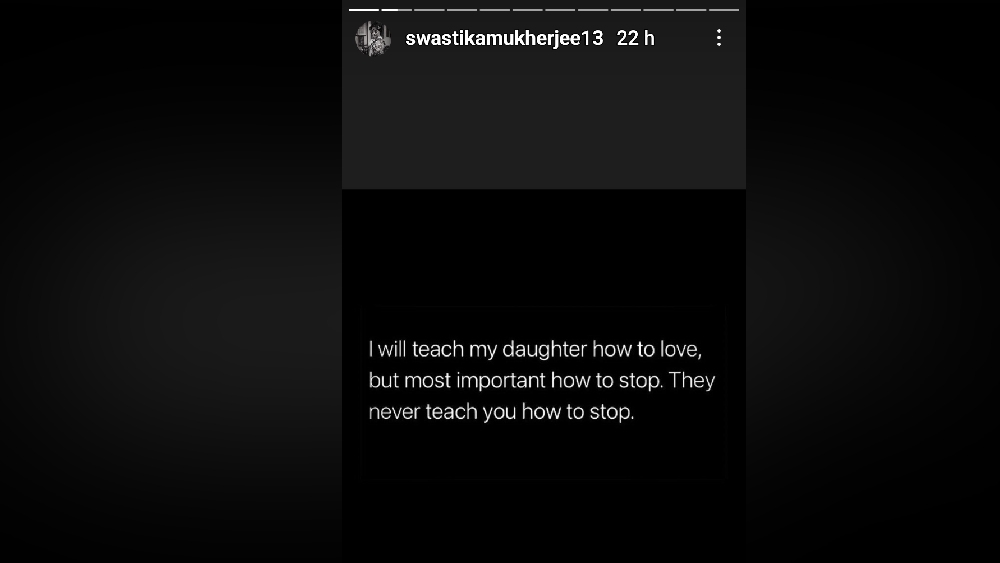 স্বস্তিকার ইনস্টাগ্রাম স্টোরি।