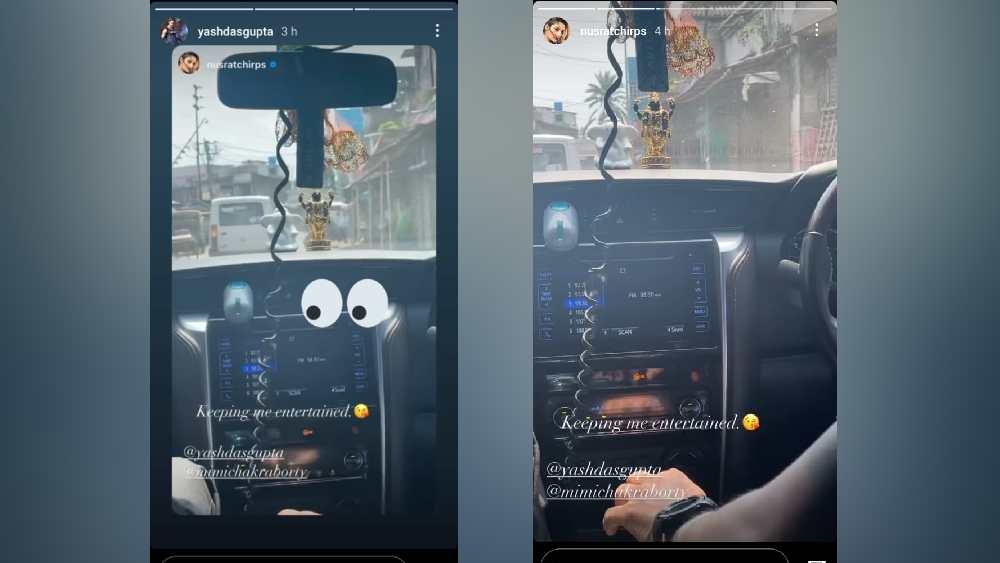 নুসরত এবং যশের ইনস্টাগ্রাম স্টোরি।