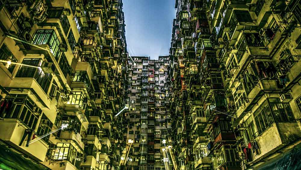 বাড়িটার চেহারা একখানা বিশাল দৈত্যের মতো। মাটি থেকে সটান দাঁড়িয়ে সে। সারা গায়ে বিজবিজে আলোর ঝিকমিক।