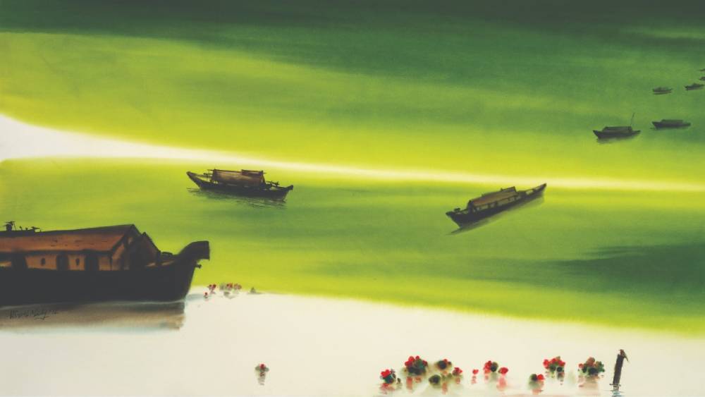 এই প্রদর্শনীর মূল ভাবনার কেন্দ্রে রয়েছে জল। জলের ধারের নানা গল্প, জলের রং, জলের শব্দ— নানা ভাবে দেখা যাবে প্রদর্শনীর বিভিন্ন ছবিতে।