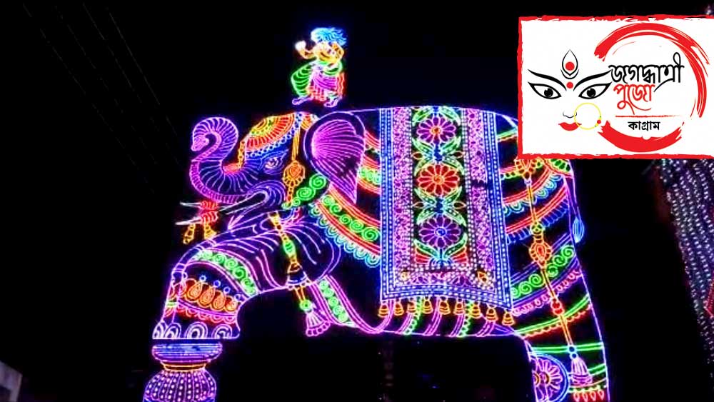 কাগ্রামের জগদ্ধাত্রী পুজোয় আলোকসজ্জা।