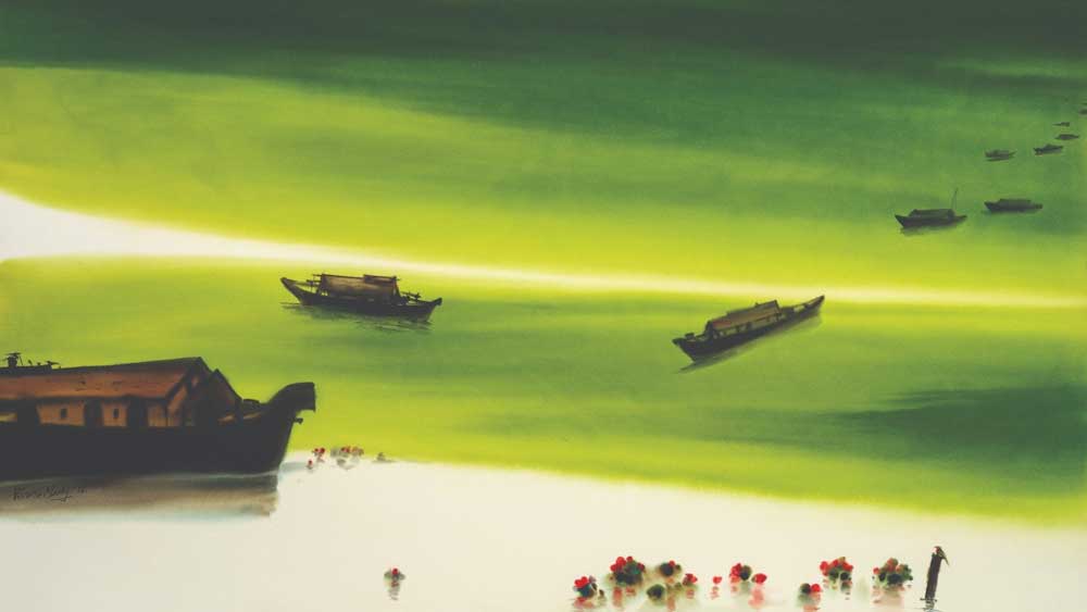 দেশের সীমানা ছাড়িয়ে পরেশ কখনও পৌঁছে যান অন্য কোনও নদীর ধারে। কিন্তু মিসিসিপি, টেমস, ভোল্গার পাড়ে বসে যে সব ছবি আঁকেন তিনি, তা-ও সেই রূপনারায়ণ কিংবা গঙ্গার কথাই ধরে রাখে।