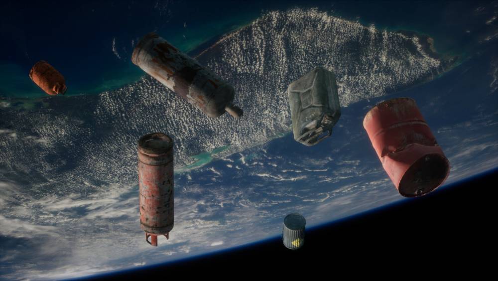 রুশ ক্ষেপণাস্ত্রের আঘাতে ছিন্নভিন্ন উপগ্রহের বিভিন্ন অংশ। যা বাড়িয়ে দিল মহাকাশ আবর্জনার পরিমাণ। ছবি সৌজন্যে- ইউরোপিয়ান স্পেস এজেন্সি।