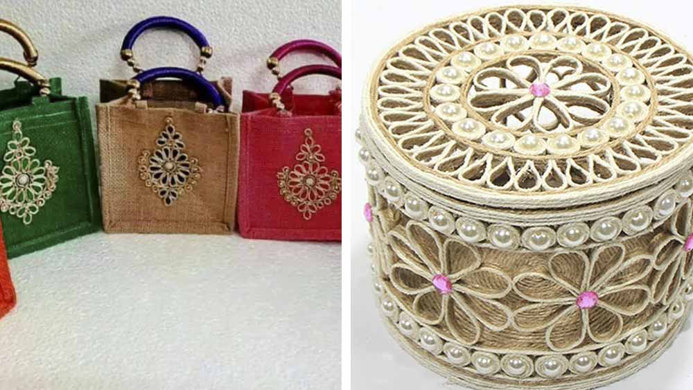 নিজের হাতে বানিয়ে নিতে পারেন চটের ব্যাগ বা বাক্স ।  