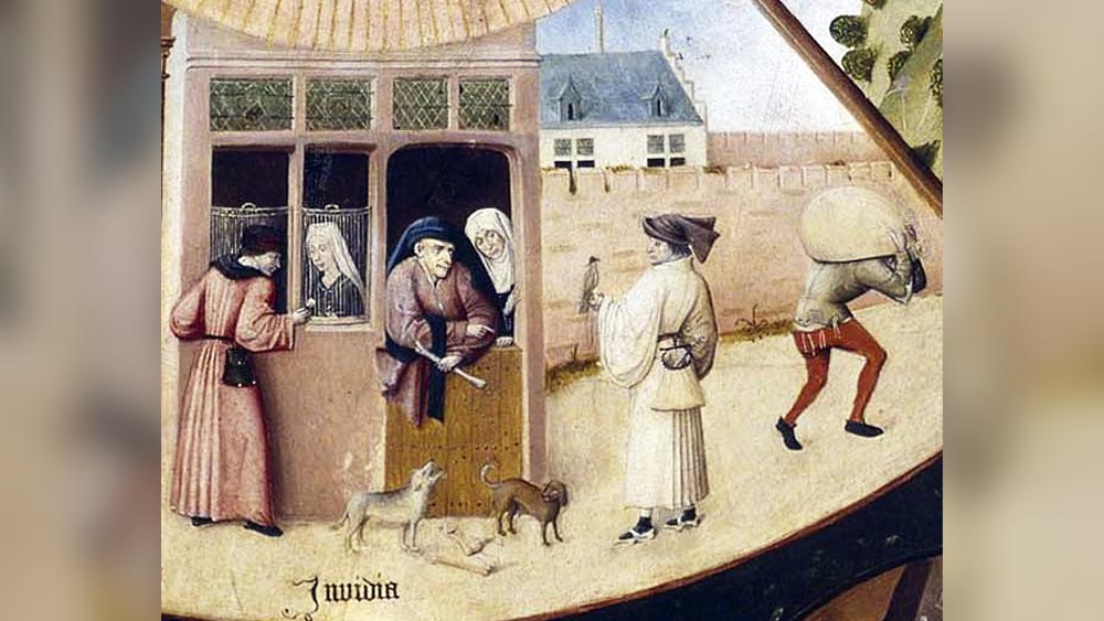 এই মতানুসারে ষষ্ঠ পাপ হল ‘ঈর্ষা’। (সঙ্গের ছবিটি হ্বেরোনিমাস বোশের আঁকা ‘এনভি’)