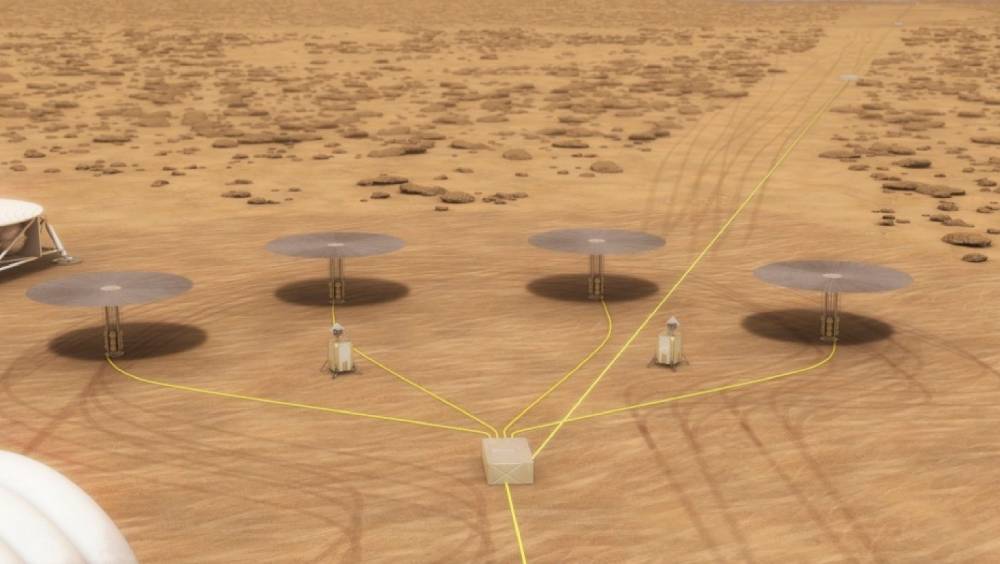 চাঁদে পরমাণু চু্ল্লি প্রকল্পের নকশা। কম্পিউটার সিম্যুলেশনে নাসার মডেল। ছবি- নাসার সৌজন্যে।