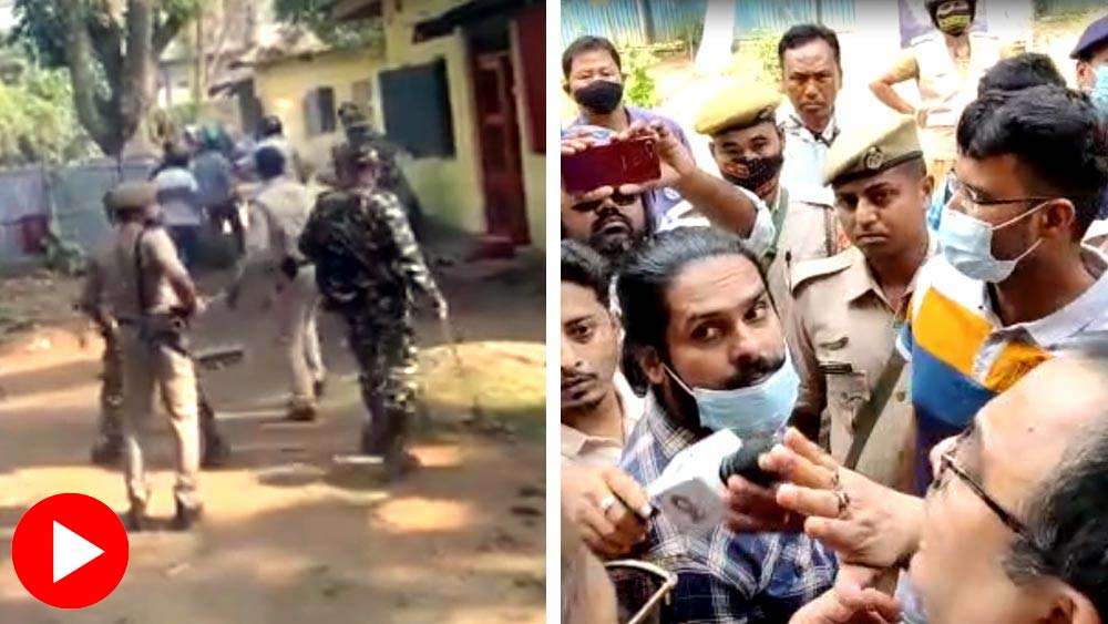 সায়নী থানায় ঢুকতেই  উত্তেজনা, থানা ঘিরে বিজেপি-র ইটবৃষ্টির অভিযোগ  তৃণমূলের