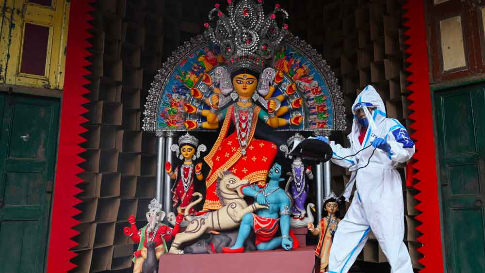 arrangement for maintenance of COVID-19 protocols in Durga Pujas of apartments