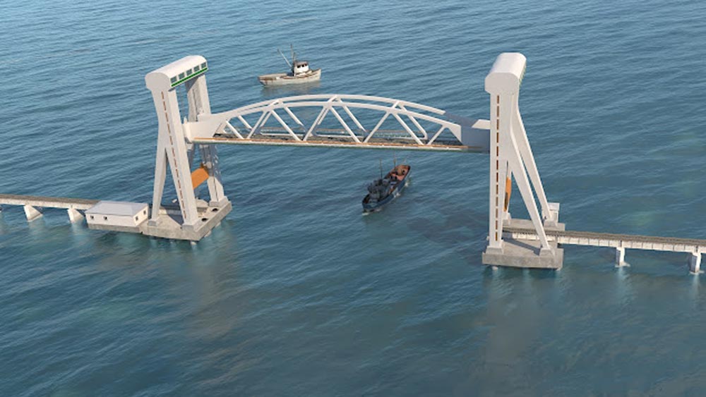 উল্লম্ব ভাবে উঠে যাওয়া ভারতের প্রথম সমুদ্র-সেতু হতে চলেছে এটি। তবে এই সেতুর নাম এবং অবস্থান একই হলেও এতক্ষণ যে পামবান সেতুর কথা বলা হচ্ছিল, সেটি এবং এটি এক নয়। এটি আসলে পুরনো সেতুর পাশে গড়ে ওঠা নতুন একটি রেল সেতু। মণ্ডপম এবং রামেশ্বরমের মধ্যে সংযোগ গড়ে তোলায় এটির নামও 'পামবান রেল সেতু'।