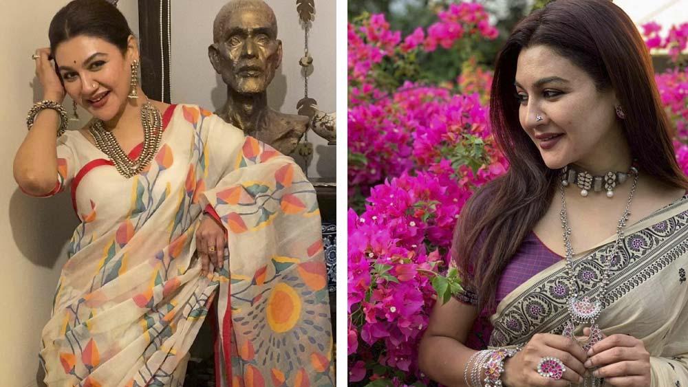 আনন্দবাজার অনলাইনকে অভিনেত্রী বললেন, “পুজোয় আমি শাড়ি পরতেই বেশি পছন্দ করি। কিন্তু কাজকর্মের সুবিধার্থে অনেক সময়ে কুর্তিও পরি। এ বার নীল রঙের উপর জারদৌসি কাজ করা কুর্তা পরব। সঙ্গে শারারা ধাঁচের প্যান্ট।”