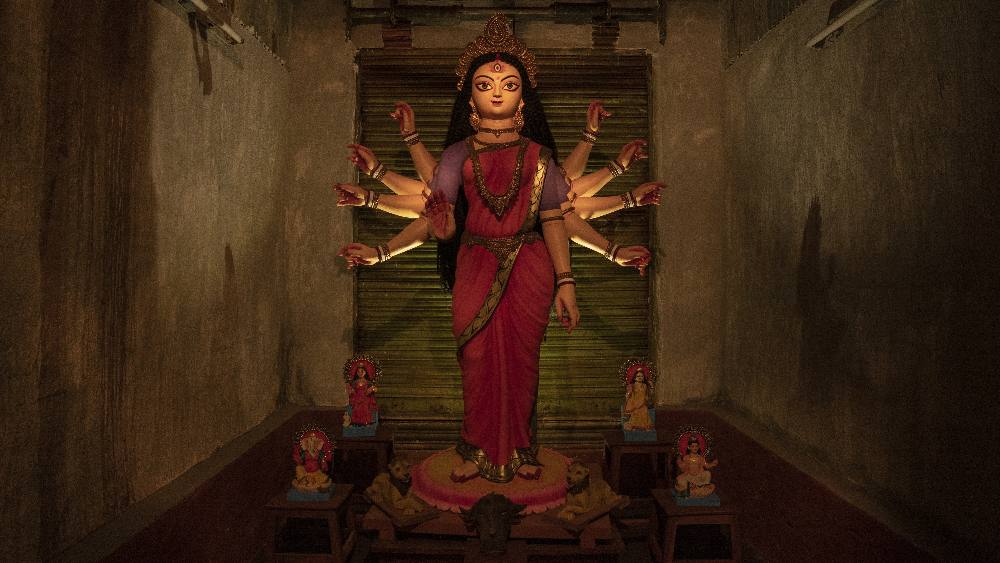 নলিন সরকার স্ট্রিটের দুর্গা প্রতিমা।