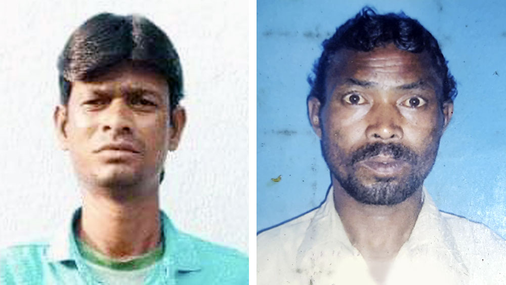 বাঁ দিকে অশোক বাউড়ি, ডান দিকে বুধন বাউড়ি