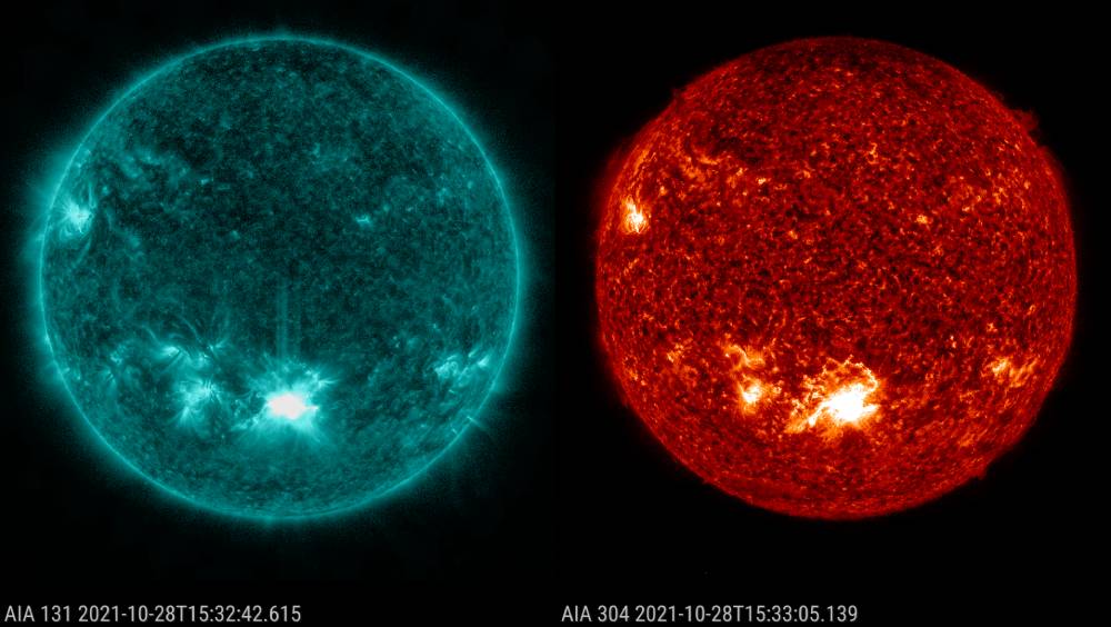 সূর্যের যে অংশ থেকে বেরিয়ে আসতে দেখা গিয়েছে সৌরঝলক। ছবি সৌজন্যে- নাসার সোলার ডায়নামিক অবজারভেটরি।