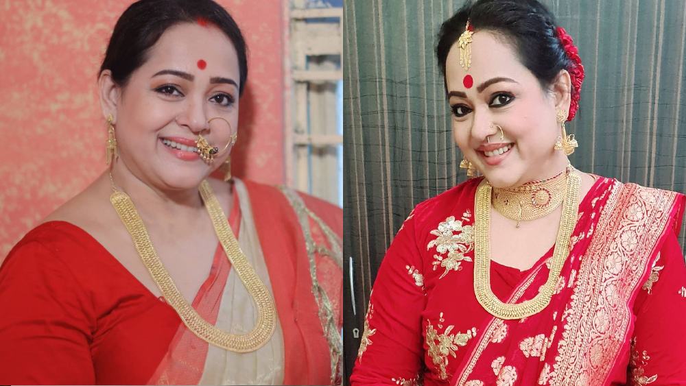অপরাজিতা আঢ্য ও সোনার গয়না— এ সম্পর্ক সর্বজনবিদিত। অভিনেত্রী যে সোনার অলঙ্কারে মজে, তাঁর সাজেই তা বেশ স্পষ্ট। কানে ঝোলা দুল, নাকে নথ। গলায় কখনও শুধু লম্বা সোনার হার, কখনও বা তার সঙ্গে চোকার। ভারী সোনার গয়নায় তিনি বরাবরের ‘অপরাজিতা।’