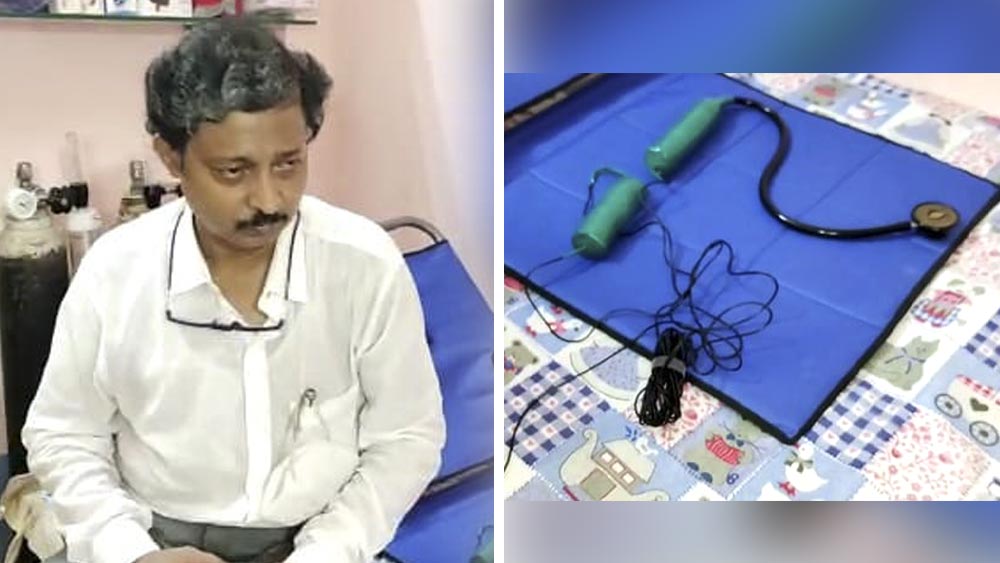 ‘টেলি-স্পন্দন’ নামক এই যন্ত্র তৈরি করেছেন রিষড়া পুরসভার কর্মী অসিতাভ গঙ্গোপাধ্যায়।