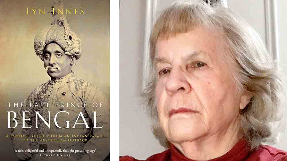 ইতিহাস: দ্য লাস্ট প্রিন্স অব বেঙ্গল বইয়ের প্রচ্ছদ ও লেখিকা লিন ইনেজ়।