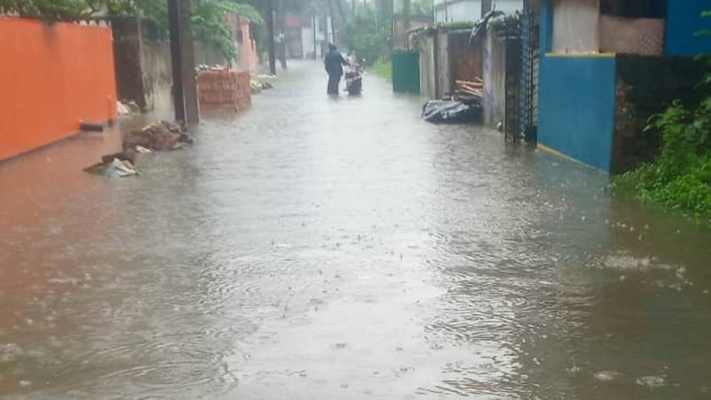 জল জমেছে বারুইপুররে অলিগলিতে।