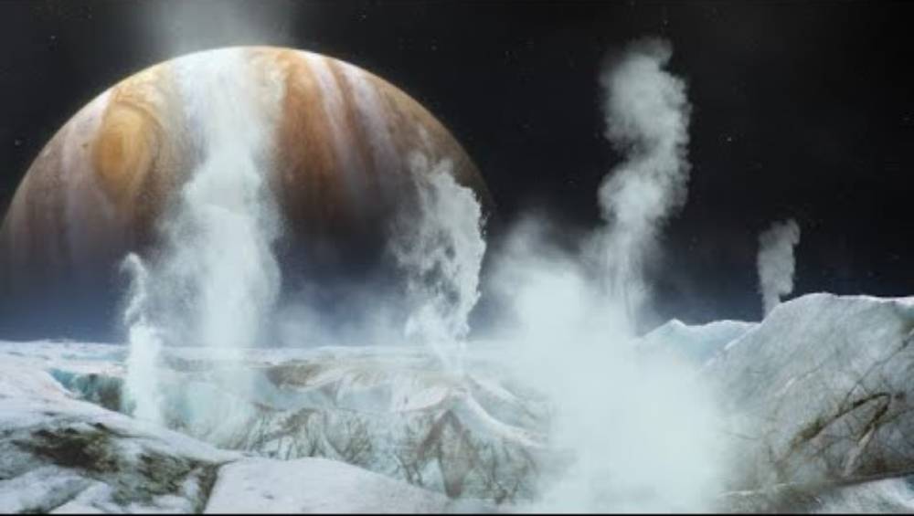 মহাসাগরগুলির পরিচলন স্রোতের জন্যই ইউরোপার পুরু বরফে মোড়া পিঠের কোথাও কোথাও ছিদ্র তৈরি হয়। ছবি- নাসার সৌজন্যে।