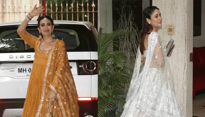 মেহেন্দি অনুষ্ঠানের জন্য করিশ্মা বেছে নিয়েছিলেন হলুদ রঙের চুড়িদার। 