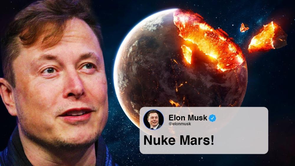 ২০১৯ সালে মাস্কের বিতর্কিত টুইট ‘নিউক মার্স’। কেন মঙ্গলগ্রহে হঠাৎ পরমাণু হামলা করতে বলছেন মাস্ক, সে প্রশ্ন উঠেছিল তখনই। শিশুমন যেমন নানা রকম খেলায় মেতে ওঠে, তিনিও বোধ হয় তেমনই। পরমাণু হামলায় মঙ্গল গ্রহের তাপমাত্রা বাড়লে, তা বাসযোগ্য করা যাবে বলে ভেবেছিলেন তিনি।