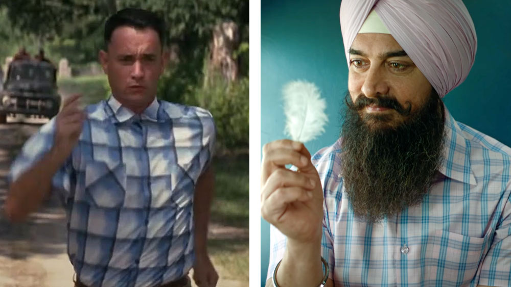 ‘ফরেস্ট গাম্প’ ছবির অনুকরণে তৈরি করা হলেও এই ছবিতে চরিত্রের নাম বদল করা হয়েছে। ফরেস্ট গাম্প চরিত্রের নাম বদল করে লাল সিংহ চড্ডা রাখা হয়েছে।