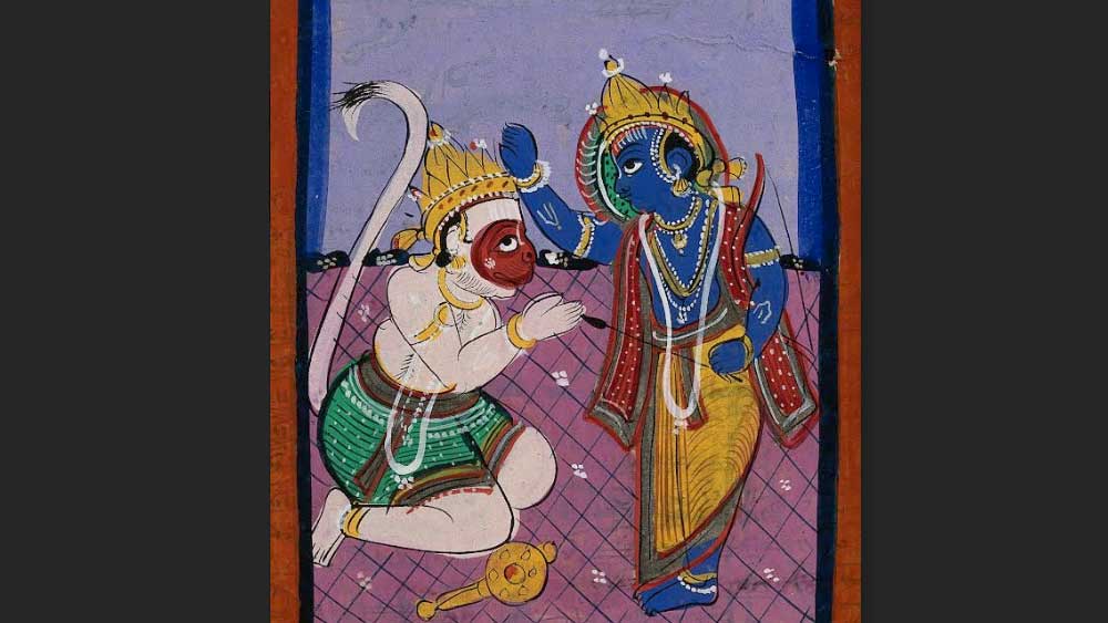 সেই ‘রামায়ণ’ পড়তে পড়তে বাল্মীকি আত্মবিস্মৃত হয়ে পড়েন। তার কাব্যসুষমা এবং ছত্রে ছত্রে নিহিত ভক্তিরস তাঁকে আপ্লুত করে ফেলে। নিজের অজান্তেই আনন্দাশ্রু নেমে আসে মহাকবির দু’চোখ বেয়ে। তিনি বুঝতে পারেন, হনুমান রচিত ‘রামায়ণ’ একেবারেই ভিন্ন স্তরের এক মহাকাব্য। যেখানে ভক্তিরস ভাসিয়ে দিতে পারে পাঠককে। বাল্মীকি এ-ও বুঝতে পারেন যে, এই দিক থেকেই হনুমানের ‘রামায়ণ’ তাঁর ‘রামায়ণ’-এর চেয়ে অনেক বেশি হৃদয়গ্রাহী।