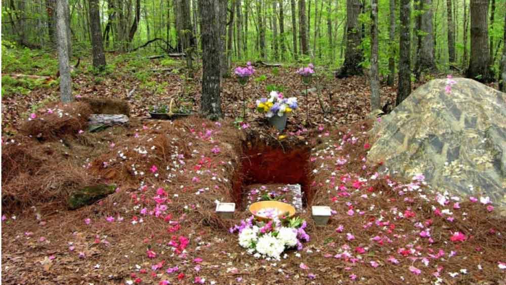 ডানবারের কফিনটি সমাধিস্থ করতে ছ’ফুট লম্বা গর্ত করা হয়। মন্ত্র পড়া শেষ হলে কফিনটি এই গর্তে নামিয়ে মাটি দিয়ে চাপা দিয়ে দেওয়া হয়।