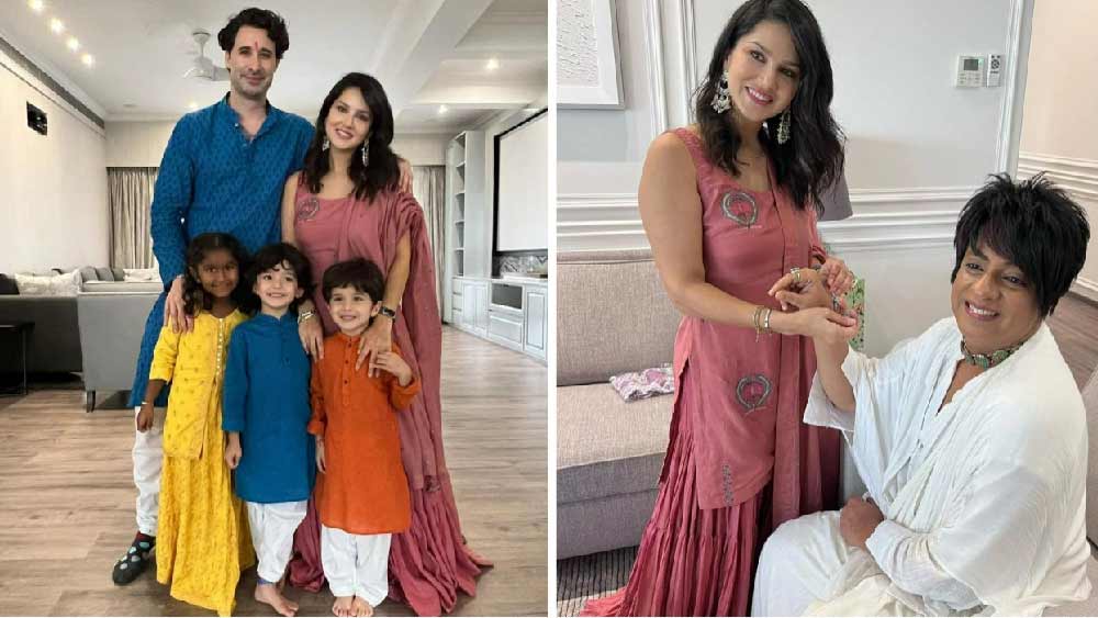 Sunny Leone's daughter Nisha ties rakhis on her brothers' wrists dgtl