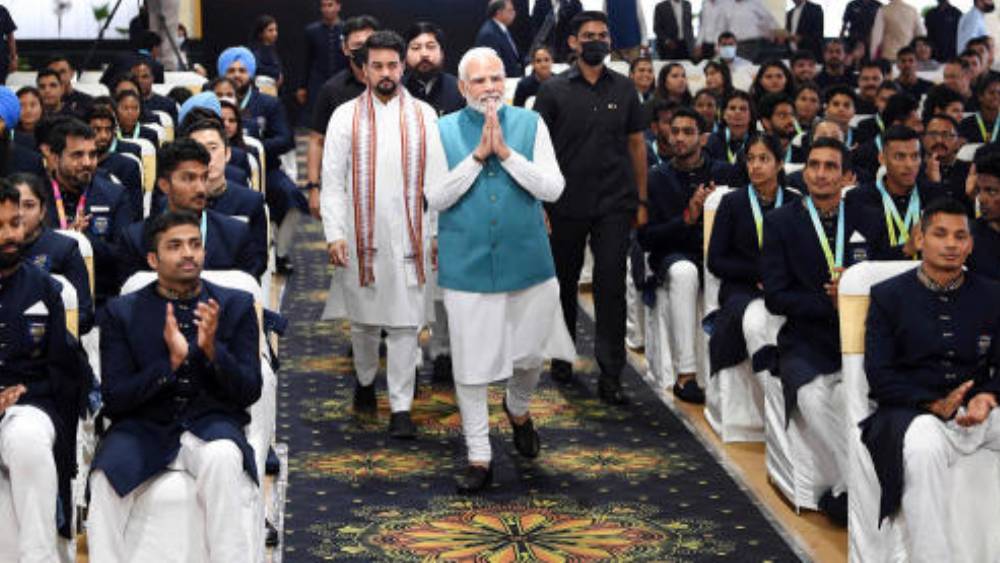 ভারতীয় ক্রীড়াবিদদের সঙ্গে প্রধানমন্ত্রী