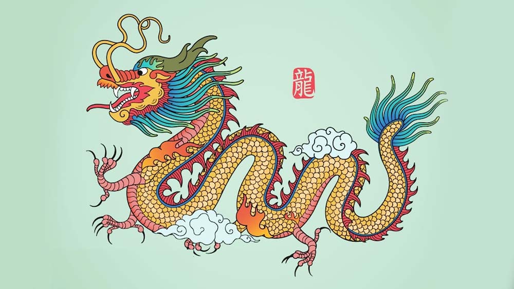 চিন দেশের পৌরাণিক কাহিনিতে ড্রাগনের মতো এক ধরনের প্রতীক ব্যবহার করা হত। রাশিচক্রেও এই চিহ্নের ব্যবহার রয়েছে।