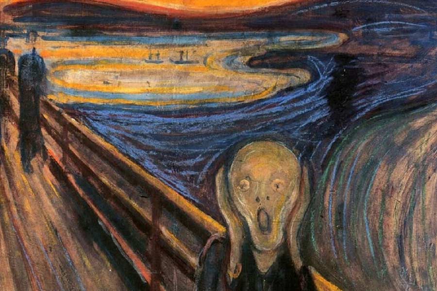  ১৮৯৩ সালে ছবিটি এঁকেছিলেন মুনখ। কার্ডবোর্ডের উপর তেলরং, প্যাস্টেল এবং টেম্পুরা দিয়ে। বিষয় ছিল ‘প্যানিক অ্যাটাক’। আধুনিক যাপনের ভয়াবহতা প্রকাশ পেয়েছিল ছবিতে।