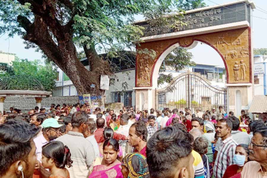 বিক্ষোভ-সমাবেশ: এই সভা থেকেই বিতর্কিত মন্তব্য করেন বিধায়ক। ছবি: নির্মাল্য প্রামাণিক