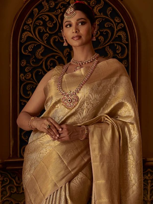 কাঞ্চিপূরম: উজ্জ্বল রং আর জমকালো কাজ পছন্দ হলে গন্তব্য হোক কাঞ্চিপূরম শাড়ি। তামিলনাড়ুর কাঞ্চিপুরম অঞ্চলে এই রেশম শাড়ির উৎপত্তি।  