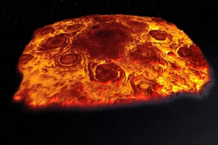 তাদের পাঠানো মহাকাশযানে ধরা পড়েছে বৃহস্পতির উপগ্রহ ইয়ো (আইও)-র অভ্যন্তরের ছবি।